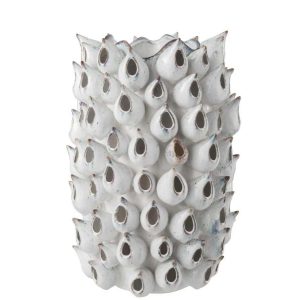 VASE ANEMONE HIGH EARTHENWARE BLUE LARGE