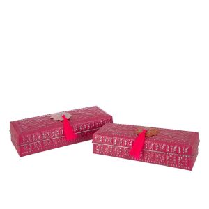 SET OF 2 NESTED BOXES KURT METAL PINK