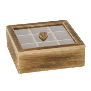 BOX HEART PAULOWNIA WOOD NATURAL