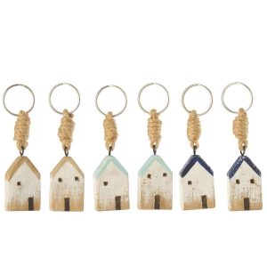 KEYCHAIN HOUSE PAULOWNIA WOOD MULTI ASSORTMENT OF 6