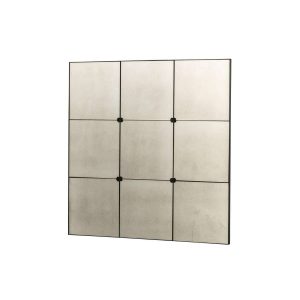 WALL MIRROR ANTIQUE SQUARE MIRROR BLACK