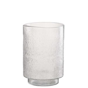 VASE CYLINDER RELIEF GLASS TRANSPARENT MEDIUM