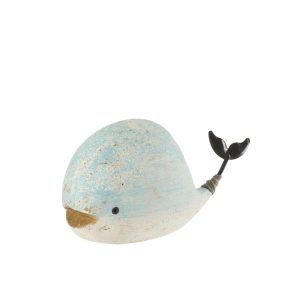 WHALE PAULOWNIA WOOD WHITE/LIGHT BLUE MEDIUM