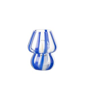 TABLE LAMP STRIPES GLASS TRANSPARENT/BLUE SMALL