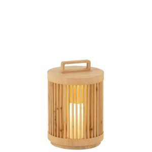 LAMP CYLINDER FIR WOOD/LED NATURAL LARGE