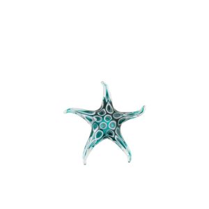 PAPERWEIGHT SEASTAR DOTS GLASS TURQUOISE