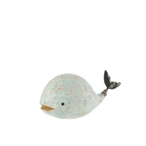 WHALE PAULOWNIA WOOD WHITE/LIGHT BLUE SMALL