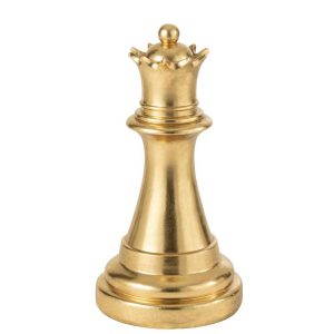 CHESS PIECE QUEEN POLYRESIN GOLD COLORED