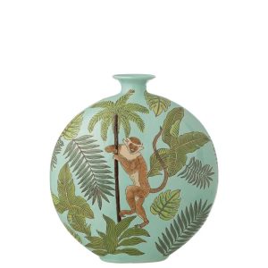 VASE MONKEY PORCELAIN MULTICOLORED LARGE
