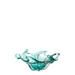 DECORATIVE TRAY SERENA GLASS TURQUOISE
