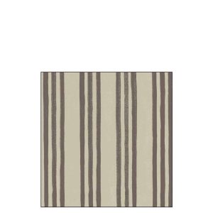 PACK 20 NAPKINS STRIPES PAPER TAUPE/BROWN LARGE
