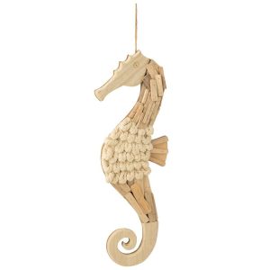 HANGER SEAHORSE WOOD NATURAL LARGE