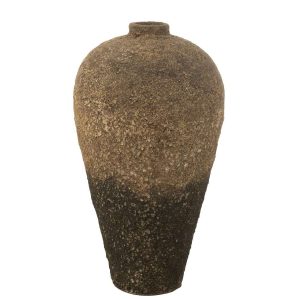 VASE POT ANTIQUE CEMENT BROWN/BLACK