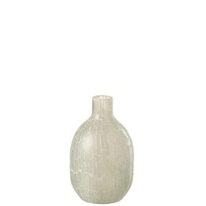 VASE MOSAIC ROUND GLASS LIGHT GREY