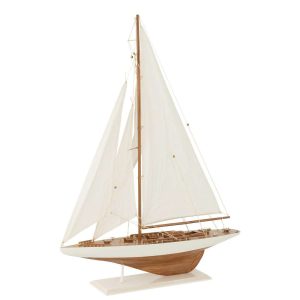 SAILBOAT WOOD WHITE/NATURAL LARGE