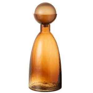 VASE BOTTLE+CAP YOKO GLASS BROWN LARGE