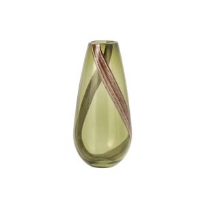 VASE GLASS OLIVE/DARK BROWN LARGE