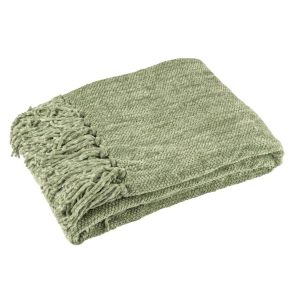 BLANKET CHENILLE POLYESTER MOSS GREEN