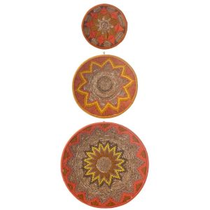 SET OF 3 WALL DECORATION BANANA TWIG ORANGE