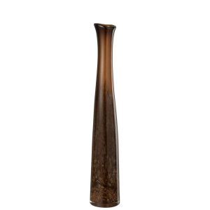 VASE CYLINDER GLASS DARK BROWN SMALL