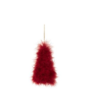 CHRISTMAS TREE HANGER FEATHERS RED