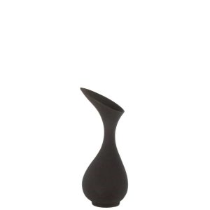 VASE OLIVIA ROUGH ALUMINIUM BLACK SMALL