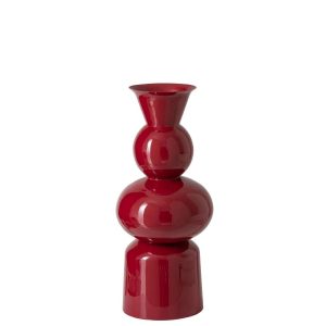 VASE LACQUERED METAL RED SMALL