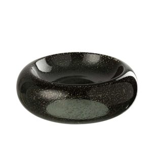 DECORATIVE BOWL CAROL GLASS BLACK LARGE