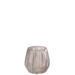 TEA-LIGHT HOLDER ANNA GLASS LIGHT PINK
