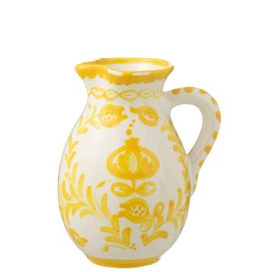 PITCHER GRANADA CERAMIC WHITE/YELLOW LARGE