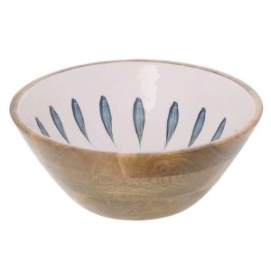 BOWL MANGO WOOD DARK BLUE/WHITE LARGE