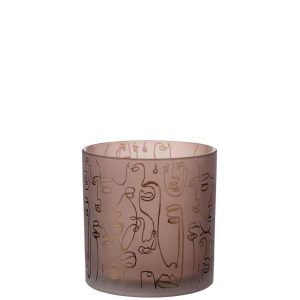 HURRICANE HAPPY FACES GLASS  TERRACOTTA LARGE