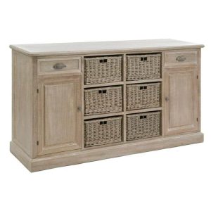 BUFFET 6 BASKET 2 DR 2 D WD GREY W