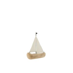 SAILBOAT PAULOWNIA WOOD NATURAL/WHITE SMALL