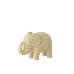 ELEPHANT STRIPED POLYRESIN BEIGE SMALL