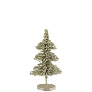 CHRISTMAS TREE DECO PLASTIC DOTS GLITTER LIGHT GREEN SMALL