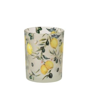 TEALIGHT HOLDER LEMONS GLASS YELLOW/TRANSPARENT LARGE