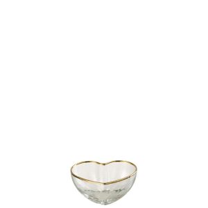 APERO DISH HEART GLASS GOLD/TRANSPARENT