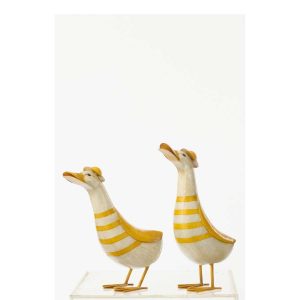 DUCK STRIPED METAL YELLOW/OFF-WHITE SMALL ASSORTMENT OF 2