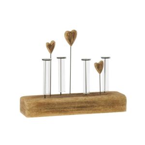VASE 4 TUBES PAULOWNIA WOOD NATURAL