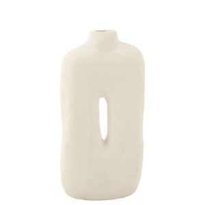POT SQUARE PAPER MACHE WHITE