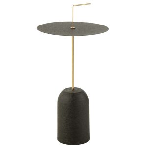 SIDE TABLE DISK METAL BLACK/GOLD