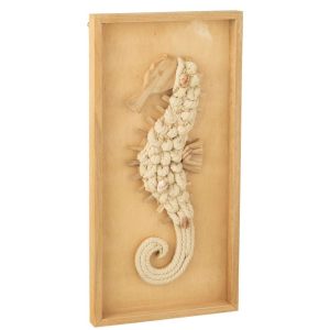 WALL DECORATION SEAHORSE WOOD NATURAL
