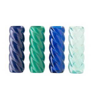 VASE GLASS AZURE BLUE/BLUE LARGE ASSORTMENT OF 4
