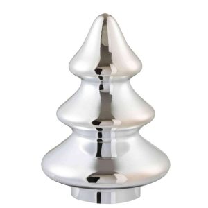 CHRISTMAS TREE DECO GLASS SILVER LARGE