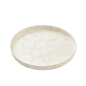 DECORATIVE TRAY CAPIZ WHITE LARGE