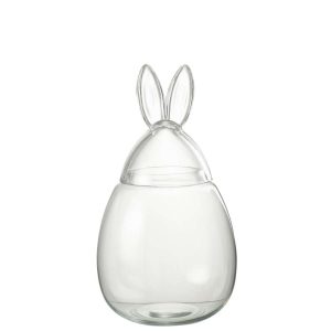 POT RABBIT GLASS TRANSPARENT LARGE