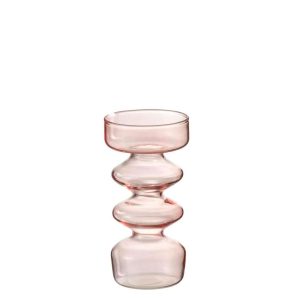 VASE LUNA GLASS PINK SMALL