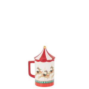 MUG + LID CAROUSEL DOLOMITE MULTICOLORED