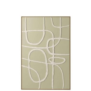PAINTING ABSTRACT ACRYLIC WHITE/LIGHT GREEN